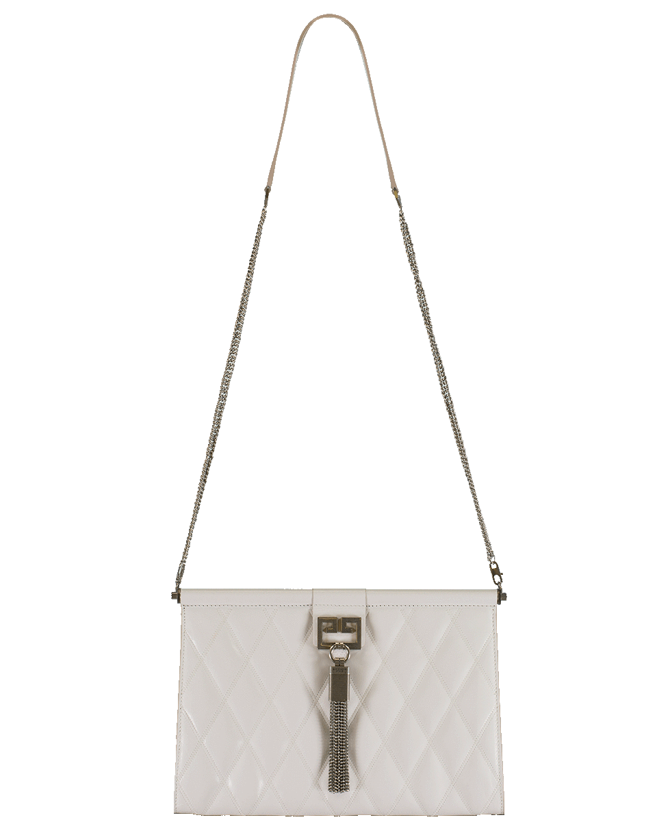 GIVENCHY-Medium Gem Tassel Clutch-WHITE