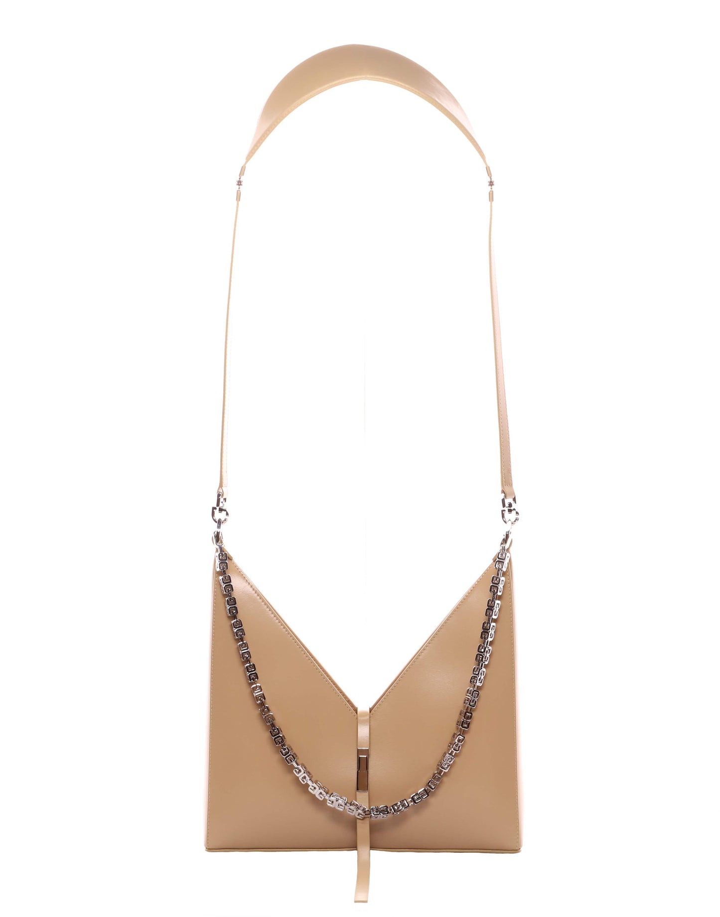 GIVENCHY-Mini Cut Out Bag In Box Leather With Chain-BEIGE