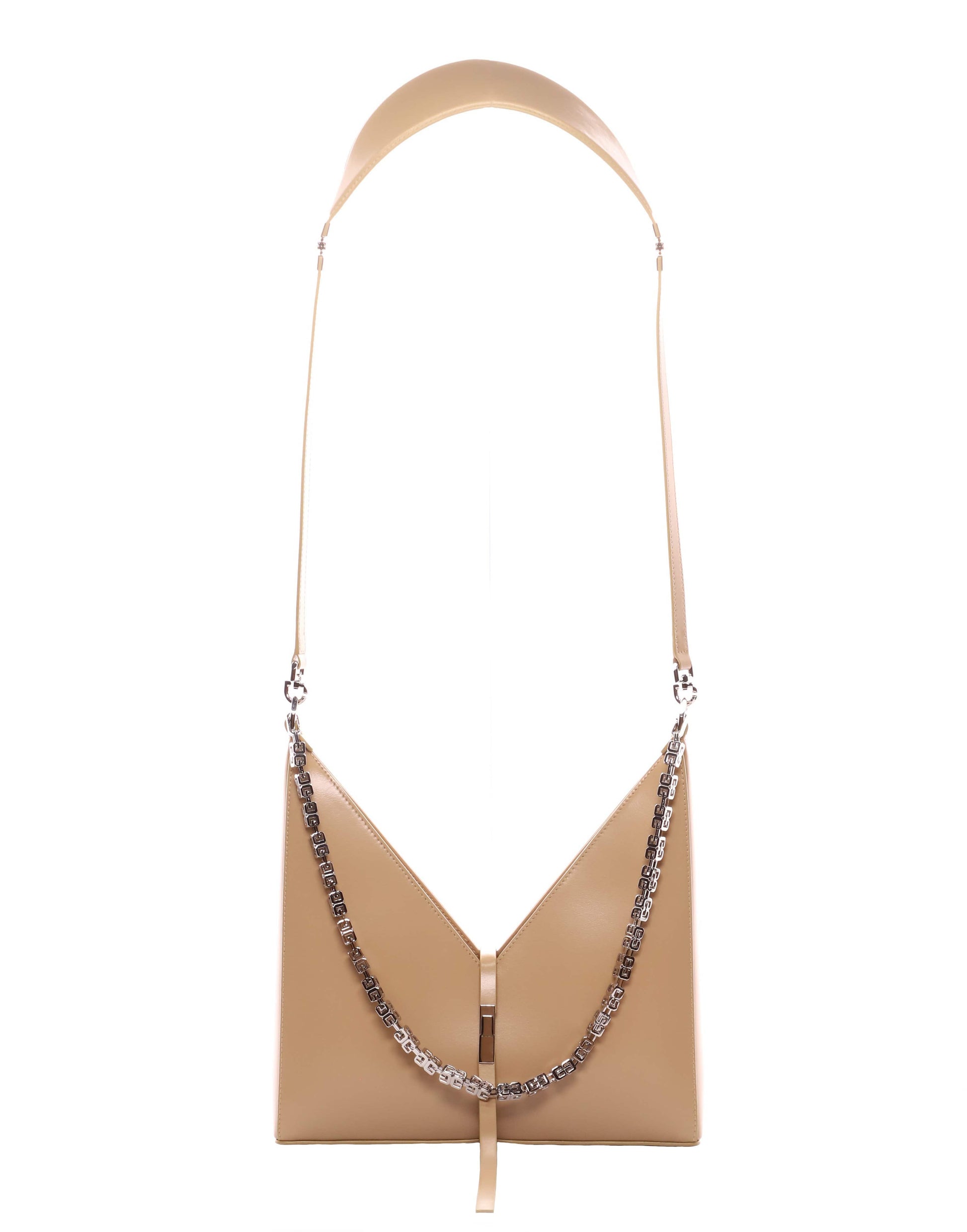 GIVENCHY-Mini Cut Out Bag In Box Leather With Chain-BEIGE