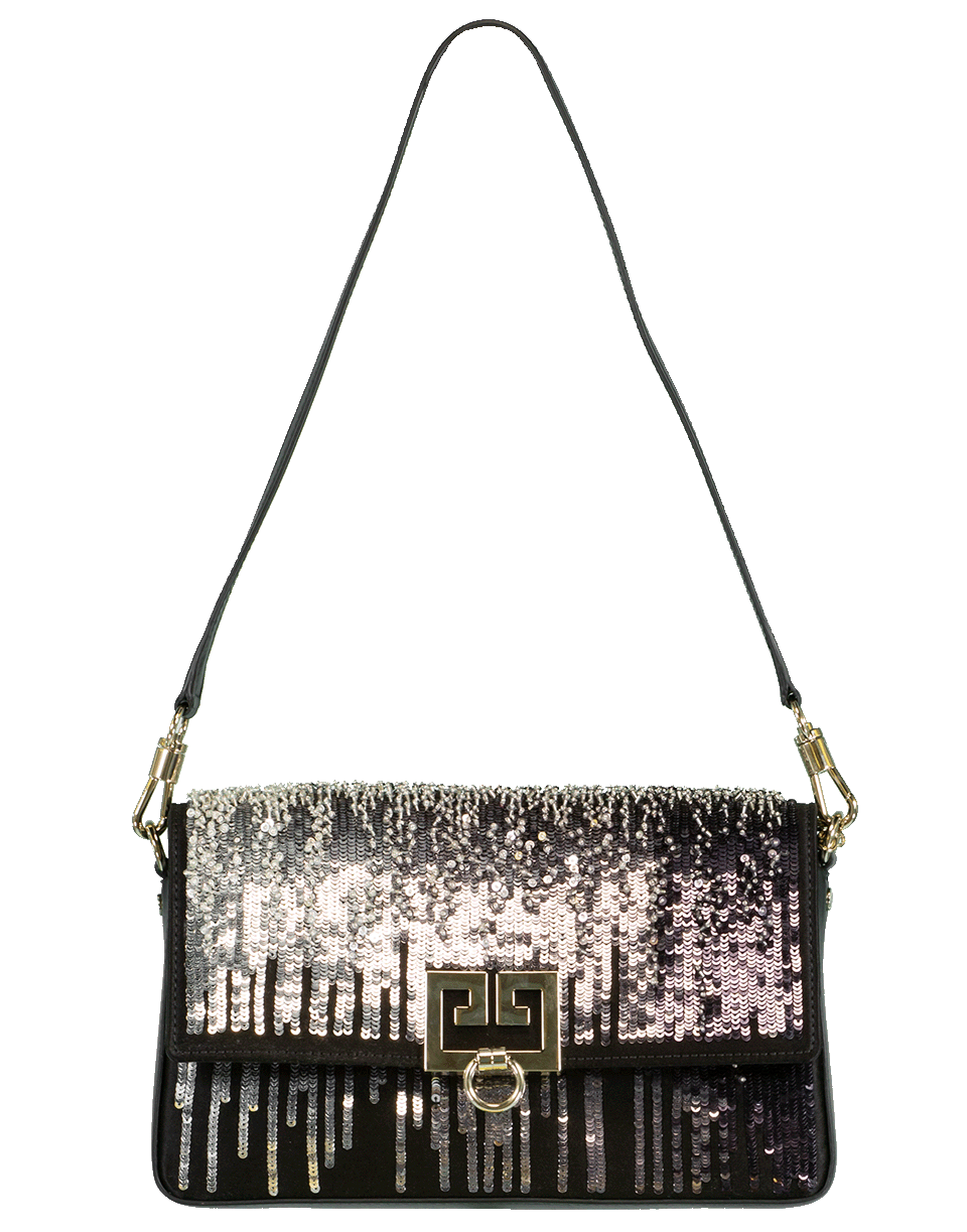 GIVENCHY-Black Charm Shoulder Bag-BLACK