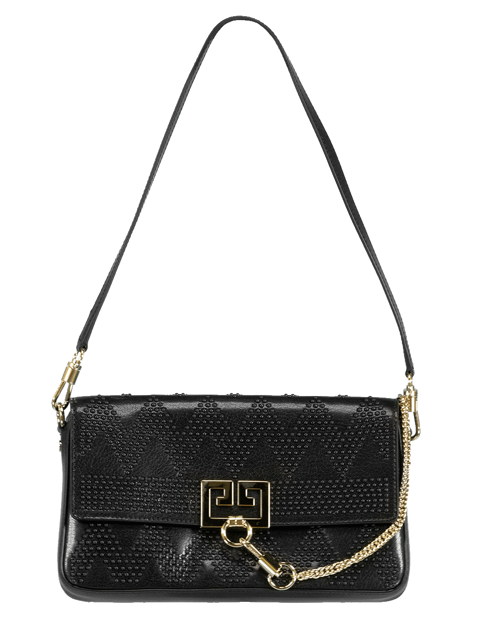 GIVENCHY-Tonal Stud Charm Shoulder Bag-BLACK
