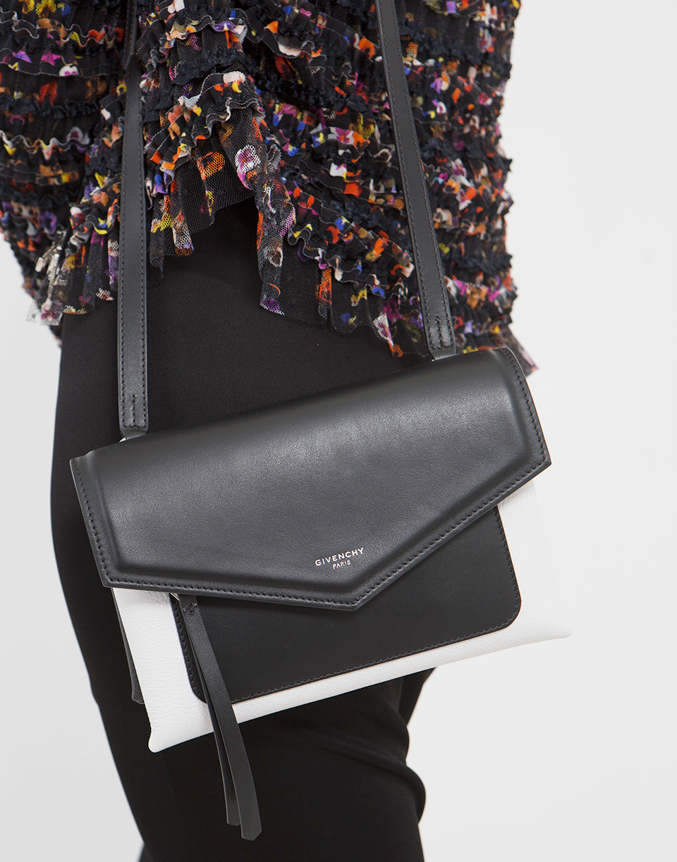 GIVENCHY-Duetto Bi-Color Crossbody Bag-BLK/WHT