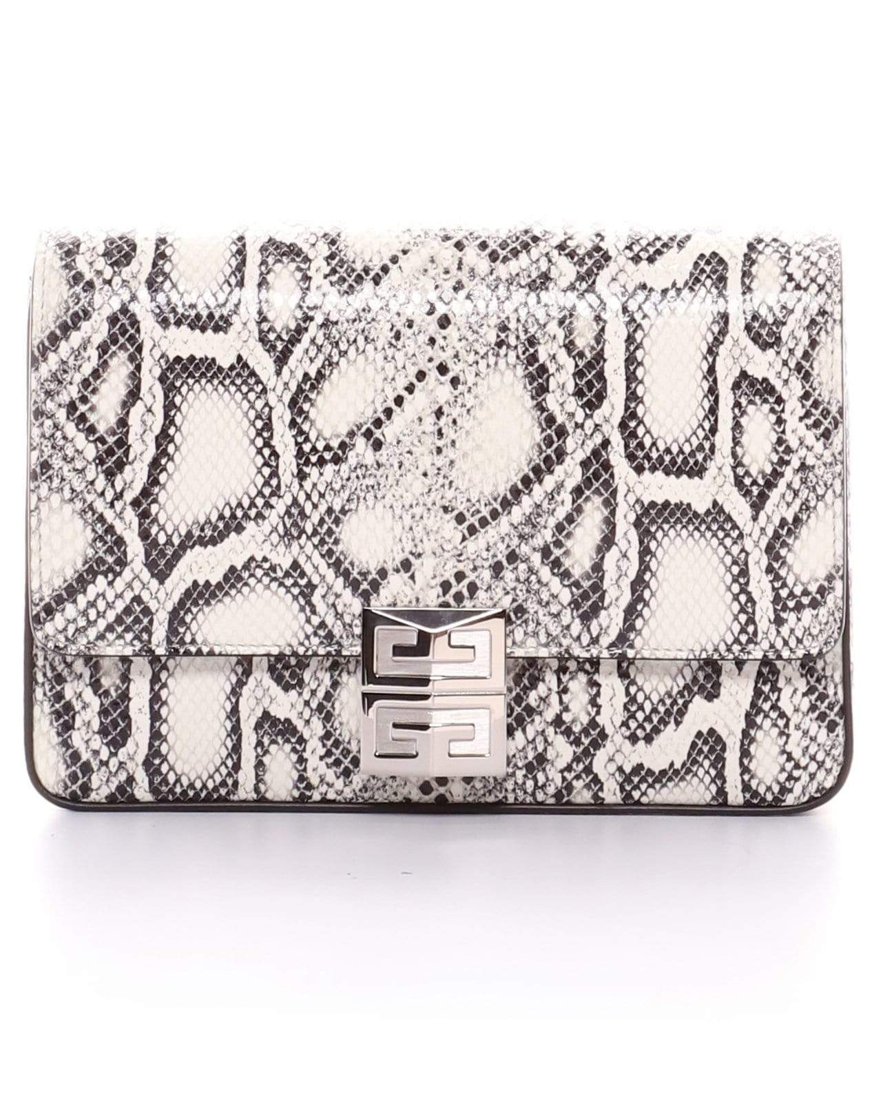 GIVENCHY-Small Crossbody Bag in 4G Snake Print-BLK/WHT