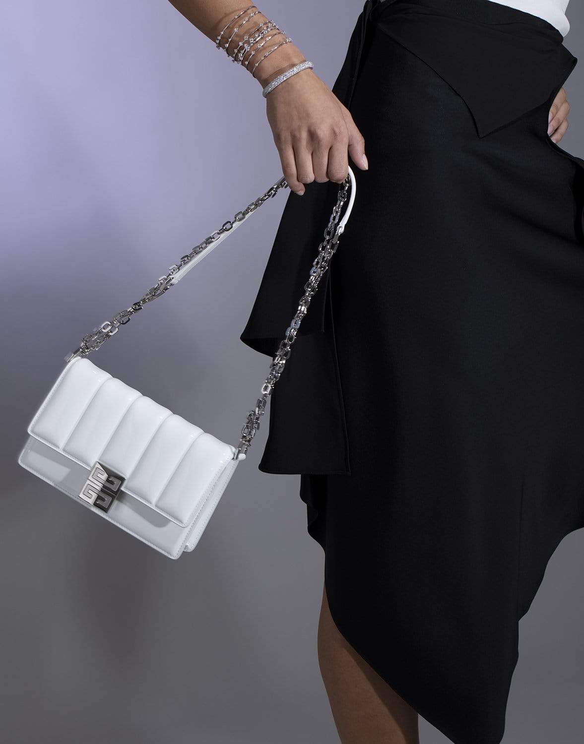 GIVENCHY-4G Small Chain Bag-IVORY