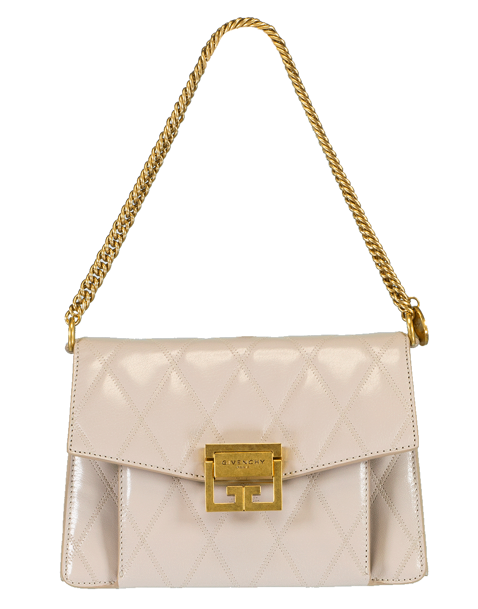 GIVENCHY-Small Quilted Leather GV3 Handbag-NATURAL