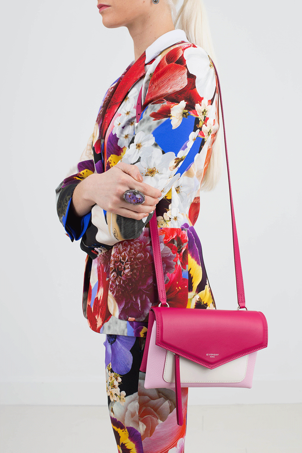 GIVENCHY-Duetto Crossbody-PINK/WHT