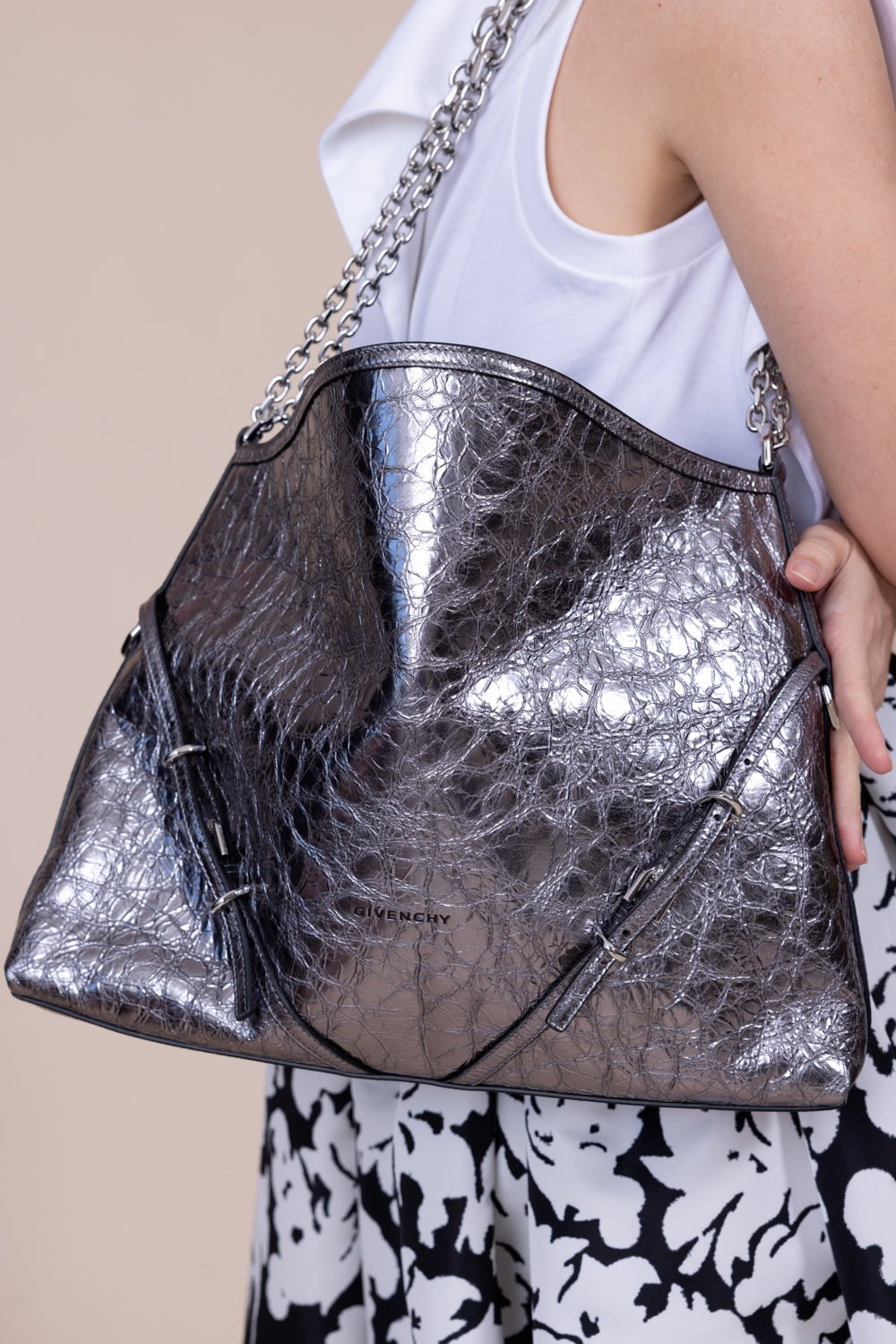 GIVENCHY-Medium Voyou Chain Bag-SLVR GRY