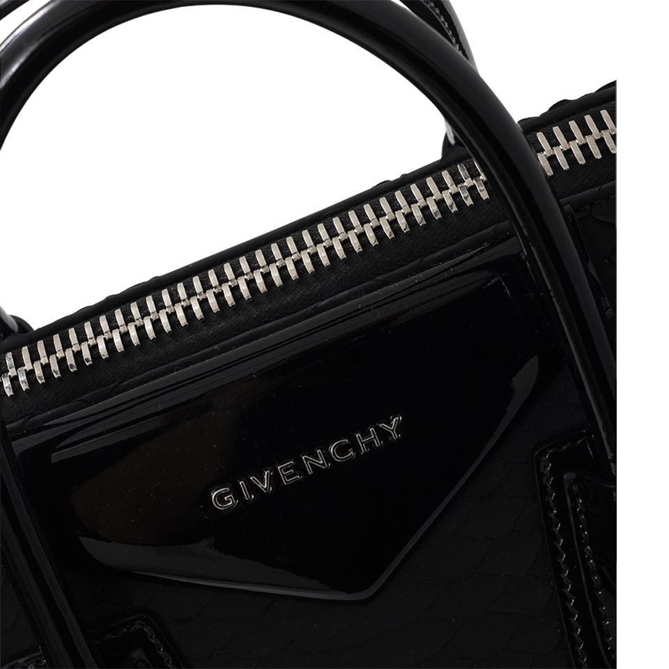 GIVENCHY-Medium Python Antigona-BLACK