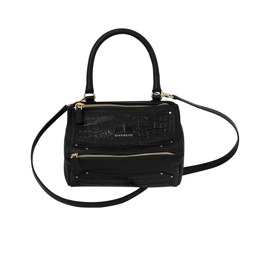 GIVENCHY-Stamped Croc Small Pandora-BLACK