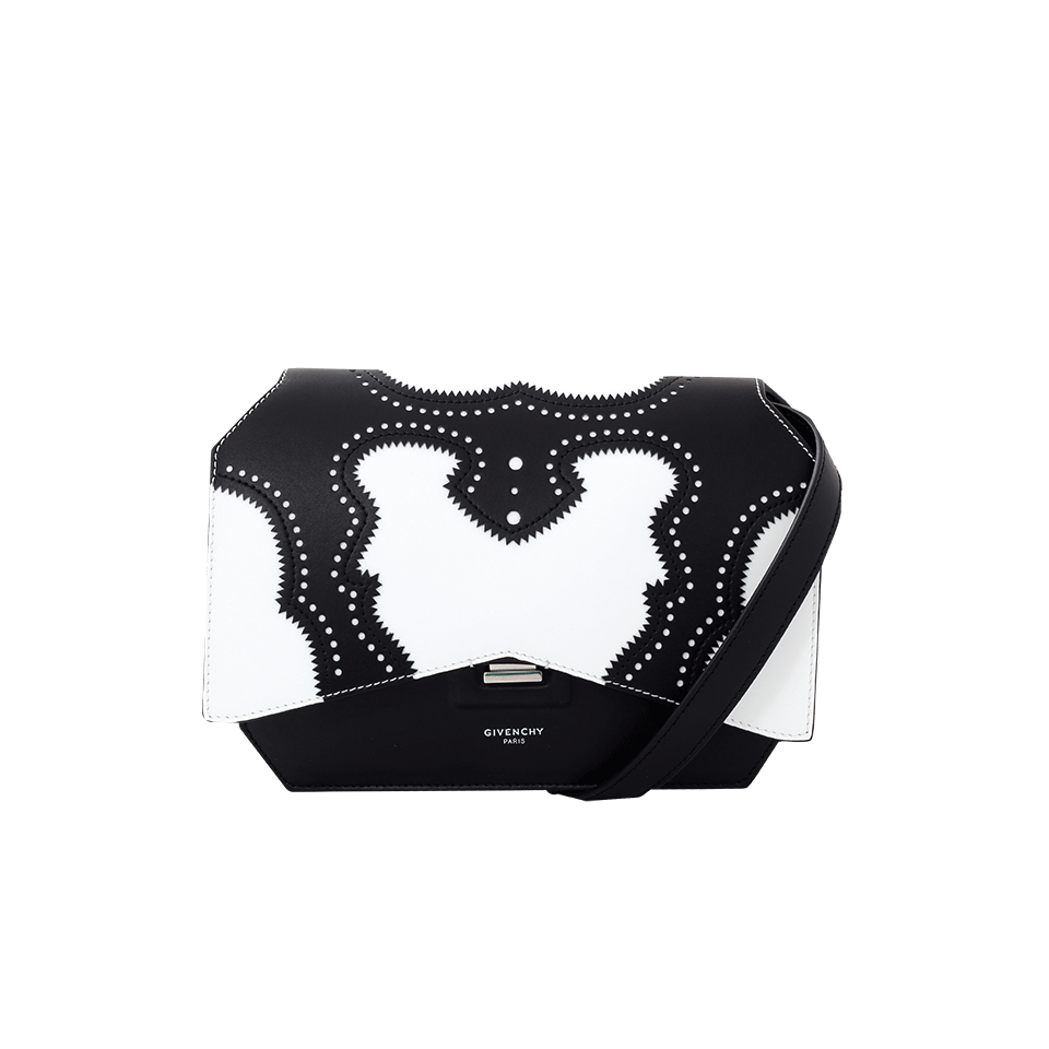 GIVENCHY-Brogue Bow Cut Purse-BLK/WHT