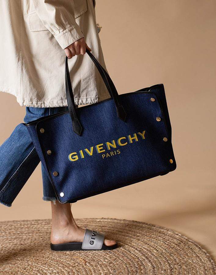 GIVENCHY-Medium Bond Shopper Denim Bag-BLUE