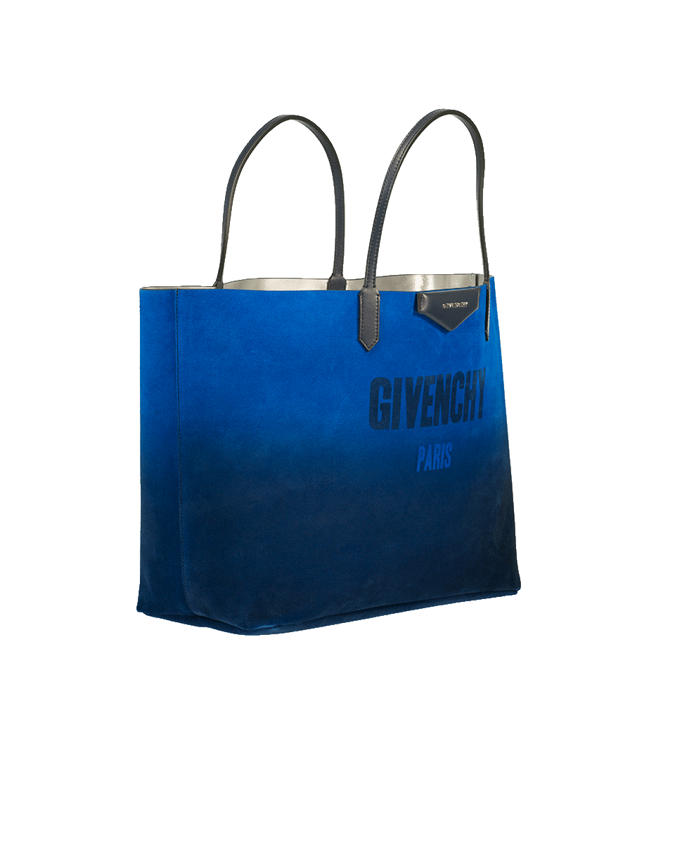 GIVENCHY-Suede Antigona Reversible Shopping Bag-BLU/SLVR