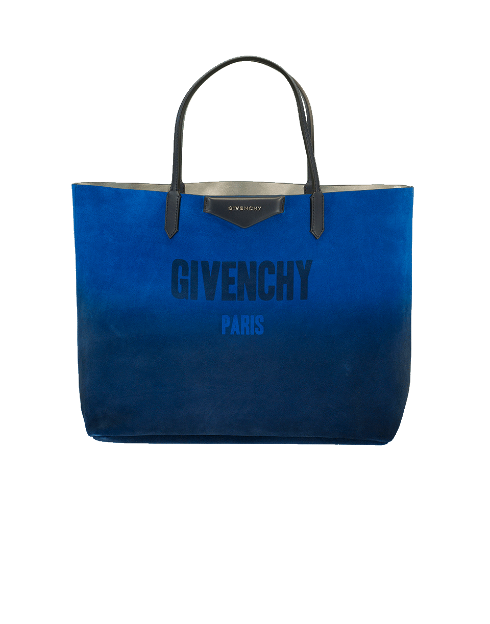 GIVENCHY-Suede Antigona Reversible Shopping Bag-BLU/SLVR