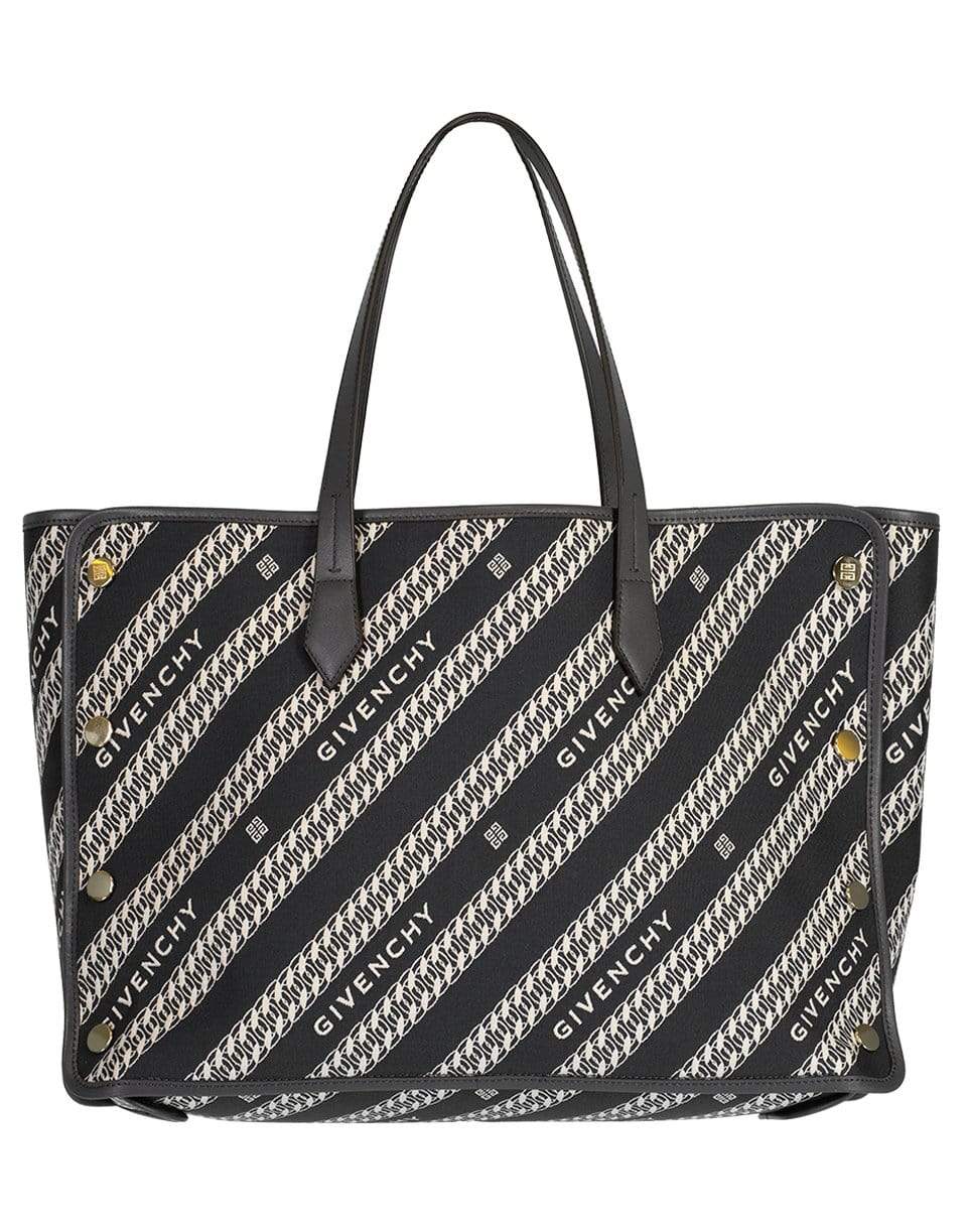 GIVENCHY-Medium Bond Chain Jacquard Tote-OIL BLUE