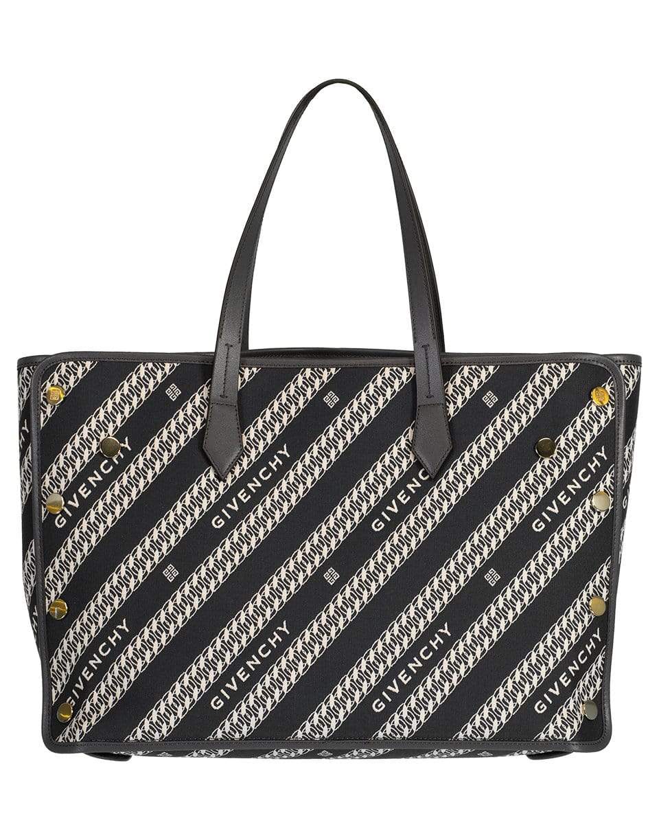 GIVENCHY-Medium Bond Chain Jacquard Tote-OIL BLUE