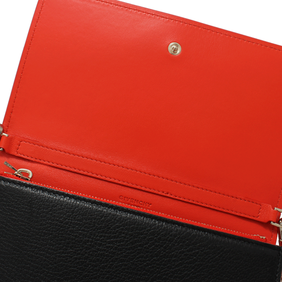 GIVENCHY-Tri-Color Chain Wallet-BRN/ORNG