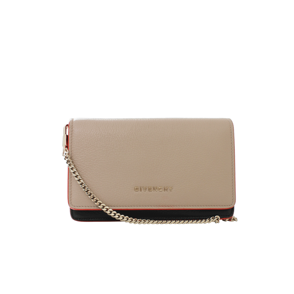 GIVENCHY-Tri-Color Chain Wallet-BRN/ORNG