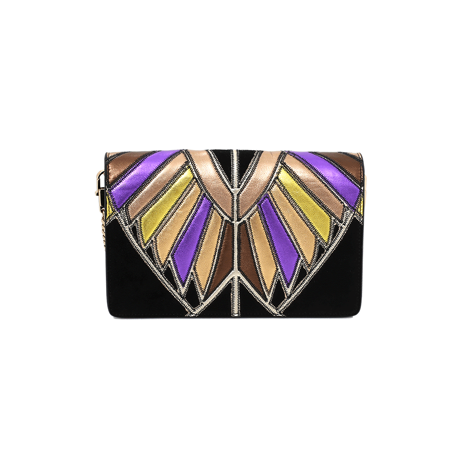 GIVENCHY-Patchwork Pandora Chain Wallet-PRPL/BLK
