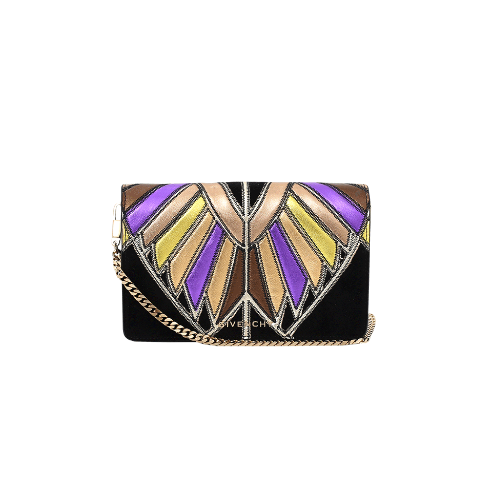 GIVENCHY-Patchwork Pandora Chain Wallet-PRPL/BLK