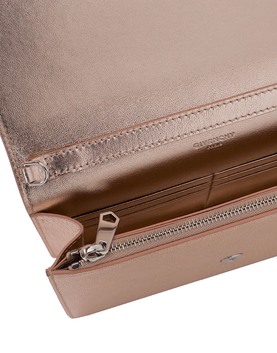 GIVENCHY-Pandora Wallet With Metallic Chain-ROSE GOLD