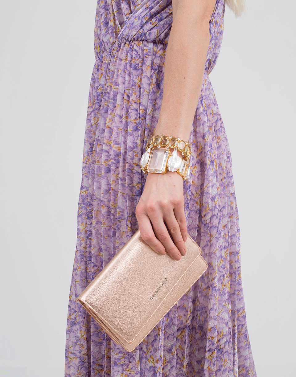 GIVENCHY-Pandora Wallet With Metallic Chain-ROSE GOLD