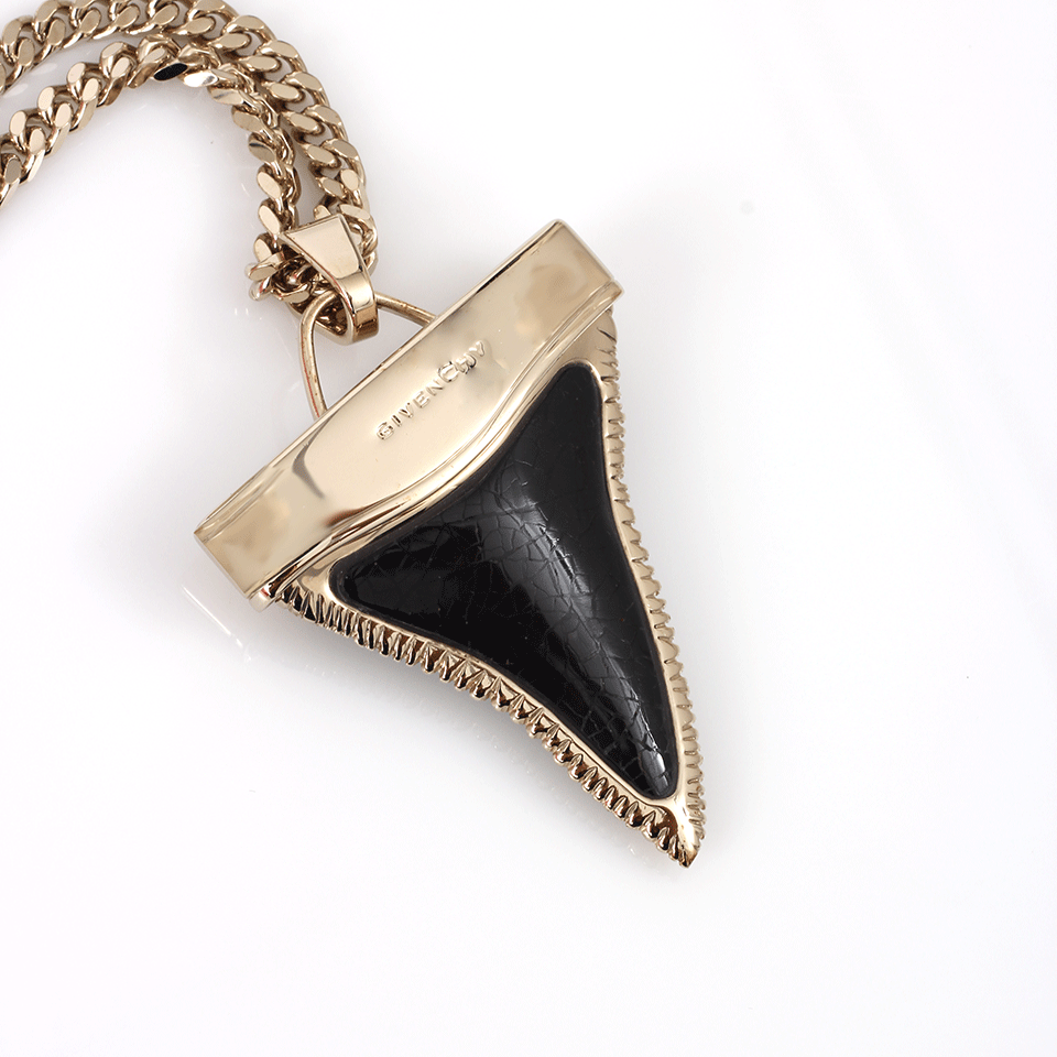 GIVENCHY-Double Chain Shark Tooth Necklace-BLK/GLD