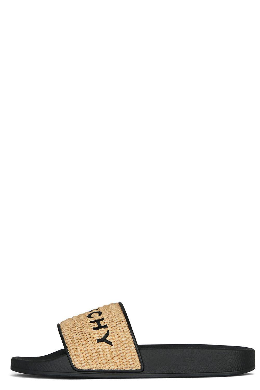Flat Slides - Raffia-BLK/NAT-36-SHOEFLAT SHOE-GIVENCHY