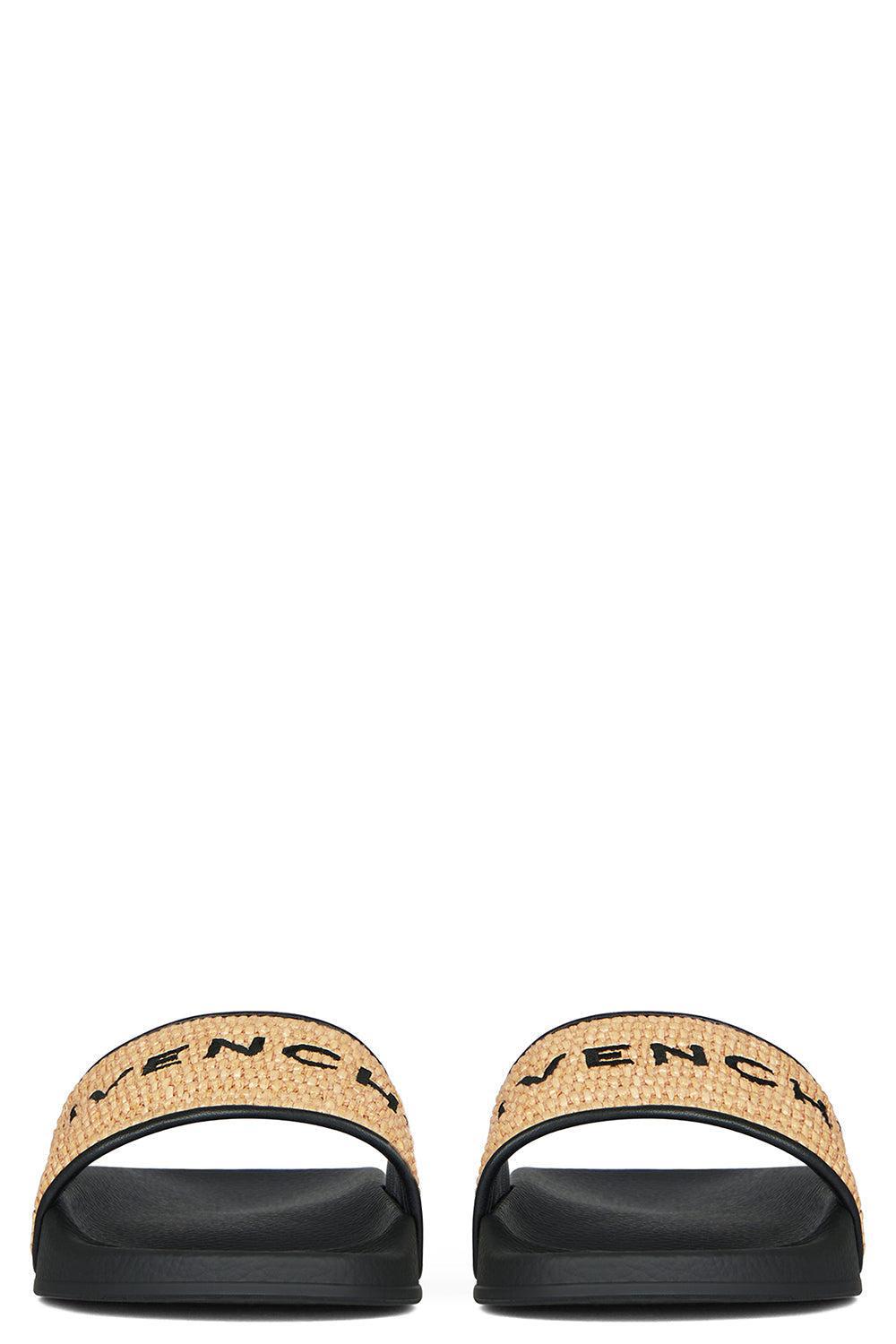 Flat Slides - Raffia-BLK/NAT-36-SHOEFLAT SHOE-GIVENCHY