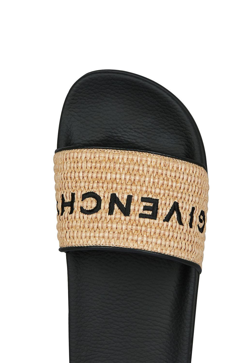 Flat Slides - Raffia-BLK/NAT-36-SHOEFLAT SHOE-GIVENCHY