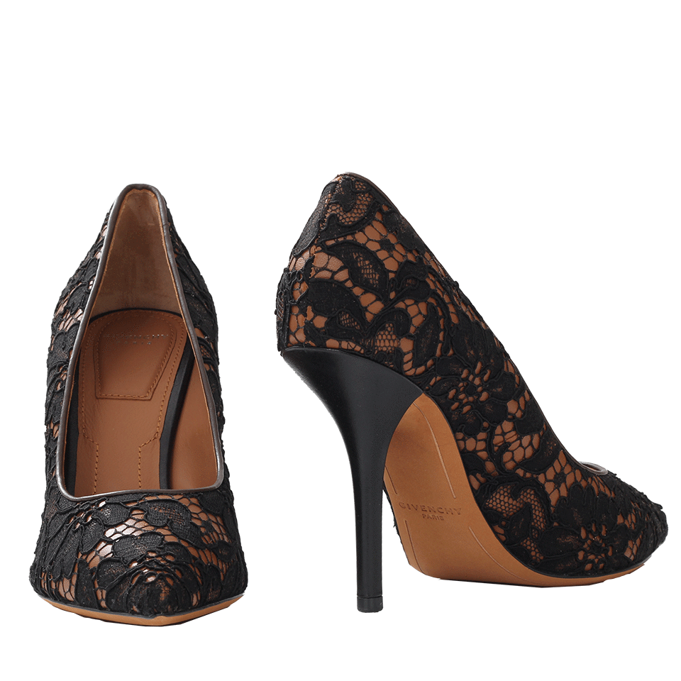 GIVENCHY-Lace Over Leather Pump-