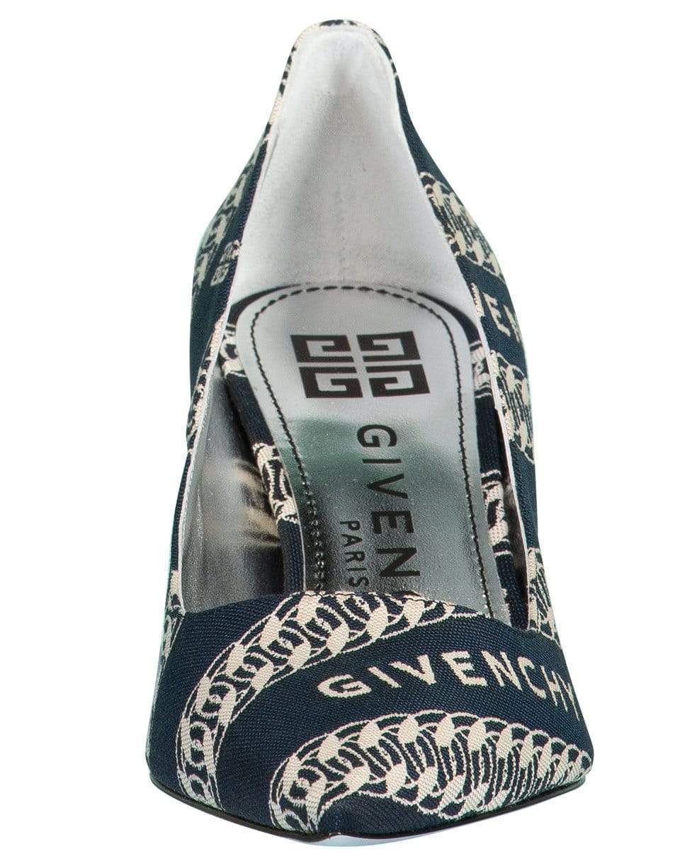 GIVENCHY-Logo Chain Canvas M-Pump-