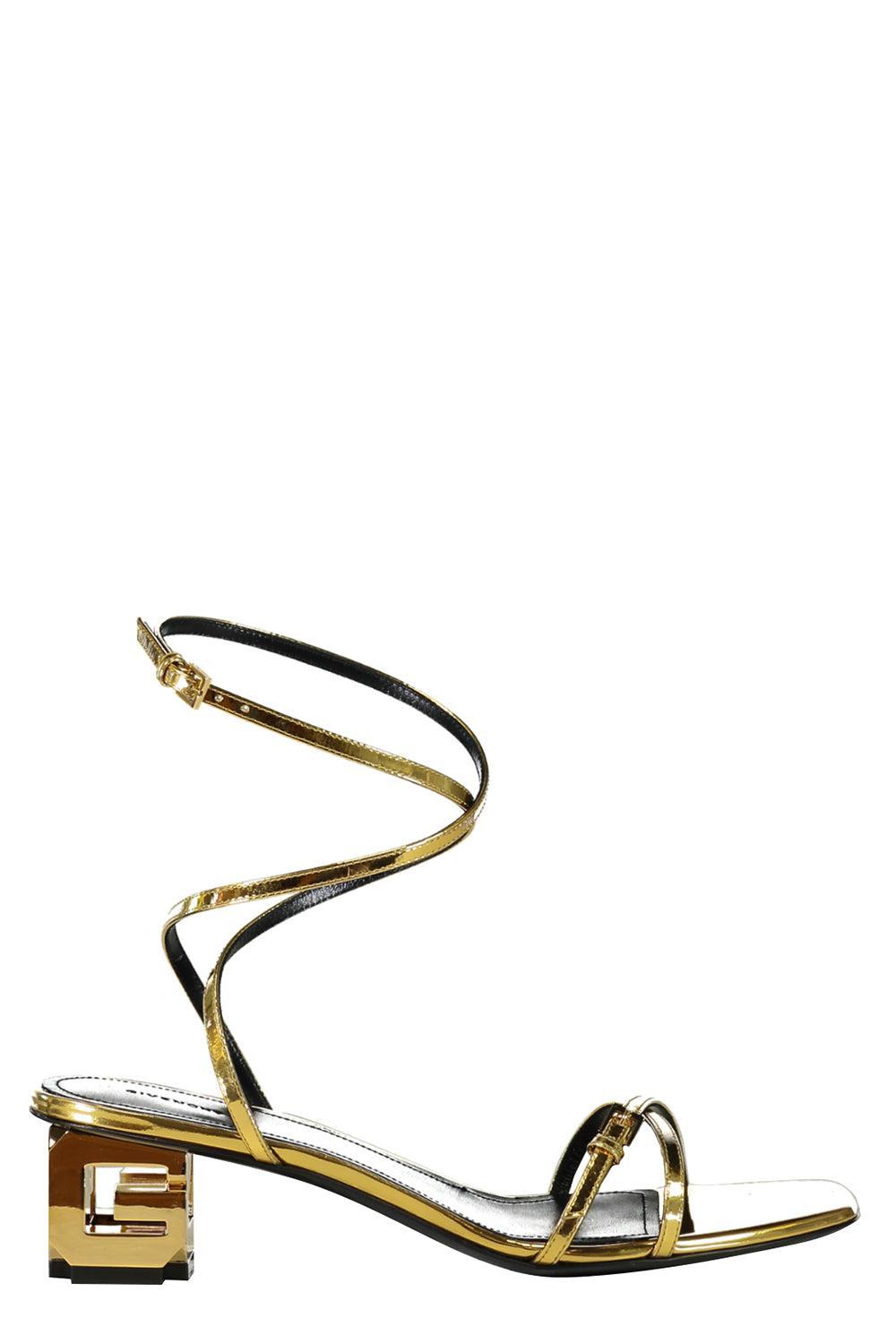 G Cube Heeled Sandals - Golden
