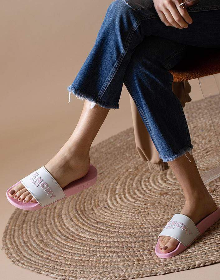 GIVENCHY-Pink Givenchy Logo Slip-On Slide-