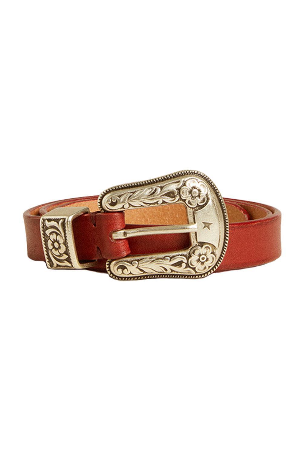 Lace Washed Belt-CHERRY-70-ACCESSORIEBELTS-GOLDEN GOOSE