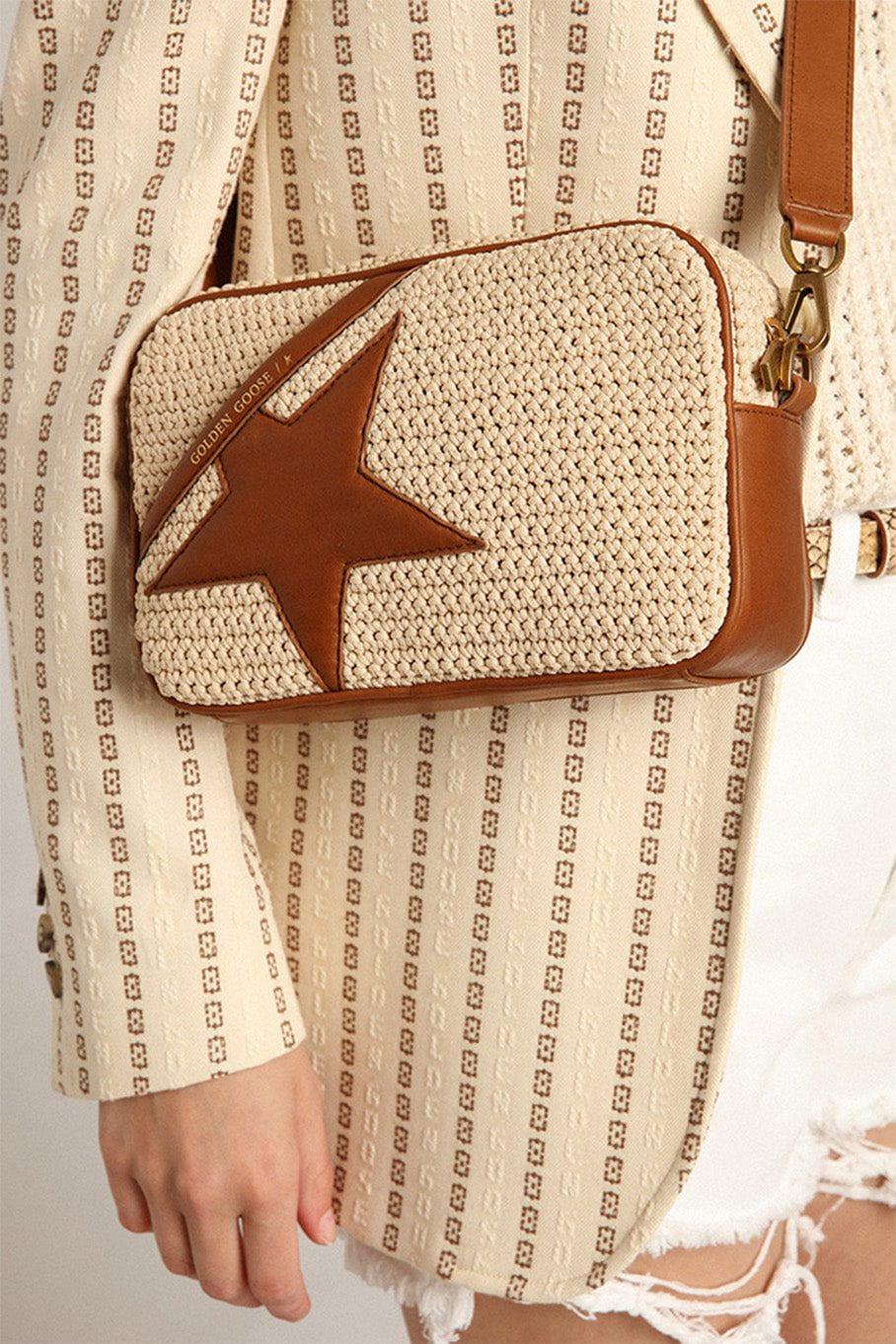 GOLDEN GOOSE-Star Crochet Bag-BGE/BRN