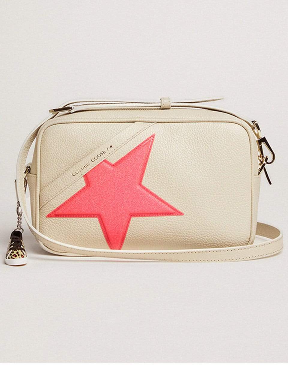GOLDEN GOOSE-Star Bag Hammered-WHT/FUX
