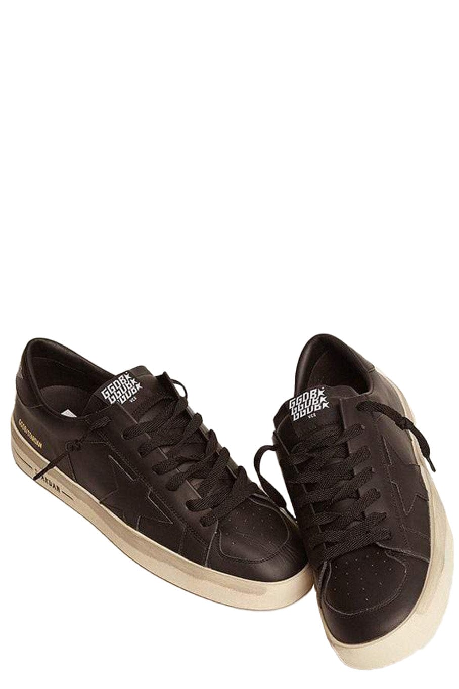 GOLDEN GOOSE-Men's Stardan Black Leather Sneaker-