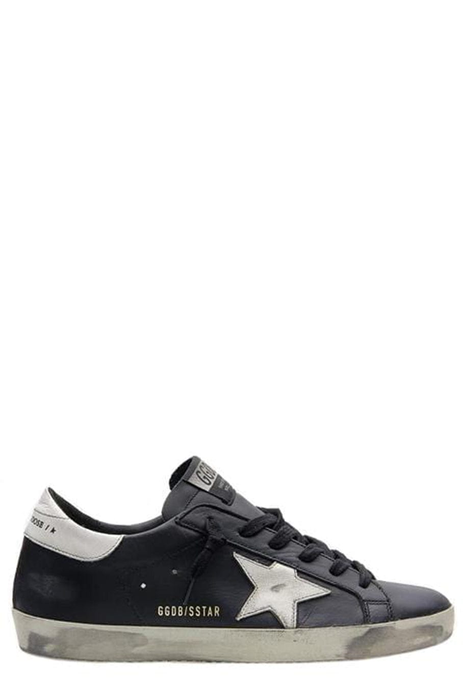 GOLDEN GOOSE-Men's Black and White Super-Star Sneaker-
