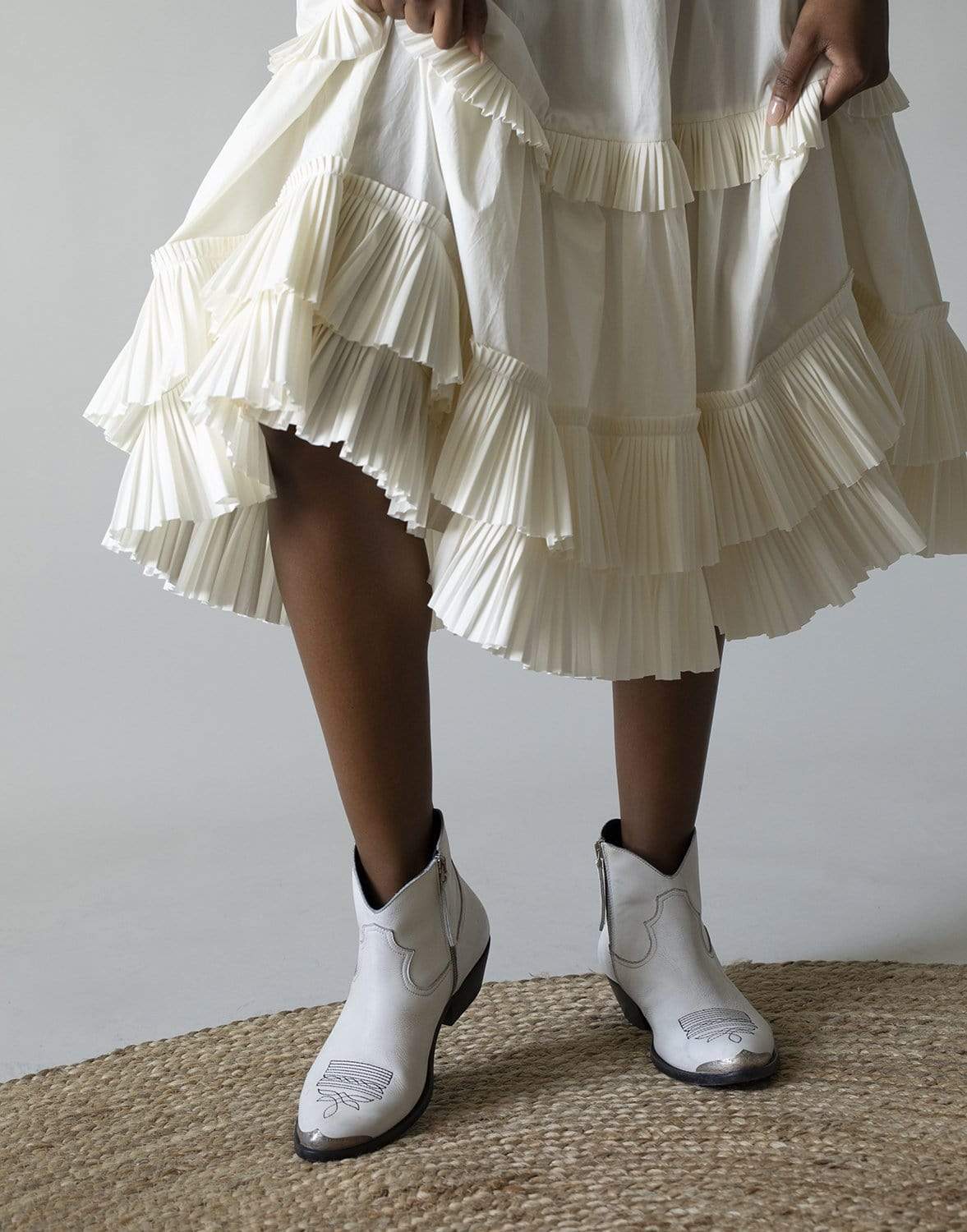 GOLDEN GOOSE-Optic White Young Leather Ankle Boot-