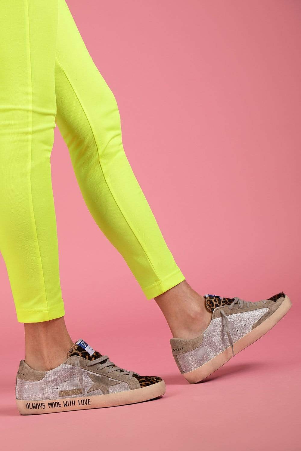 GOLDEN GOOSE-Super-Star Checkered Leopard Sneaker-