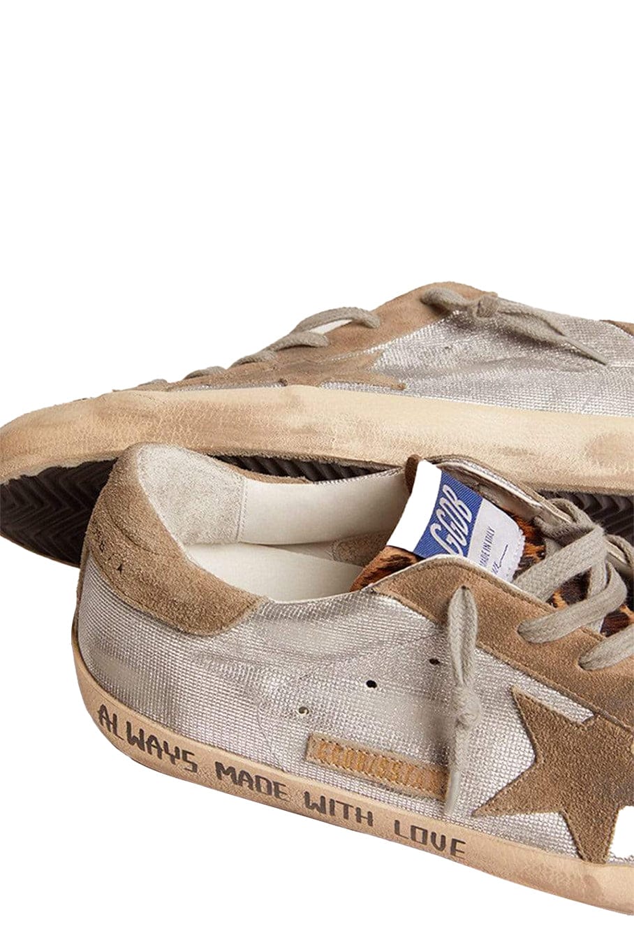 GOLDEN GOOSE-Super-Star Checkered Leopard Sneaker-