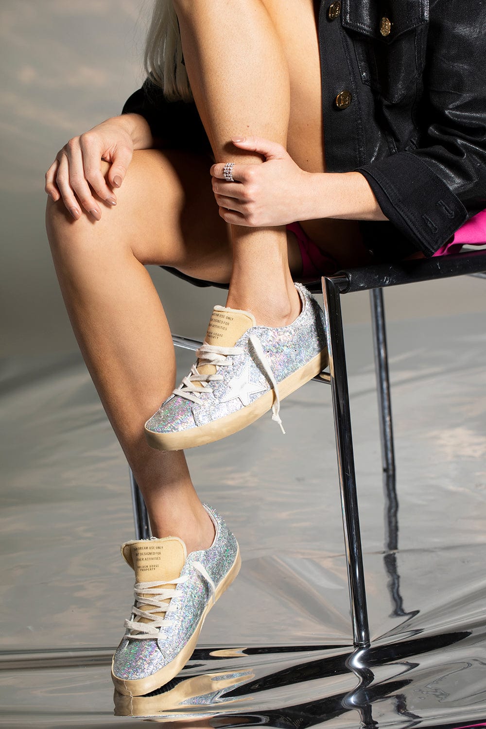 GOLDEN GOOSE-Super-Star Lurex Sneaker-