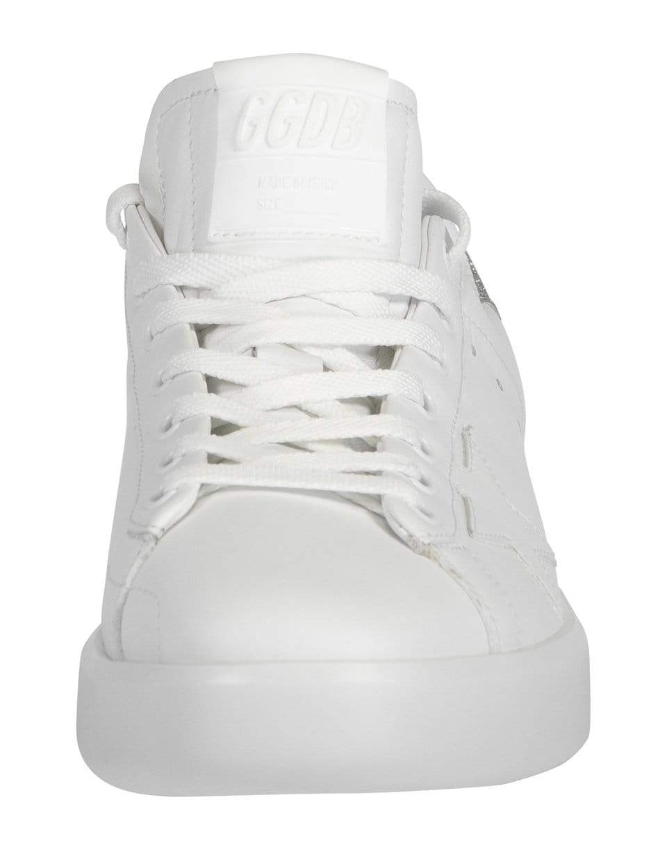 GOLDEN GOOSE-Silver Glitter PURESTAR Sneaker-