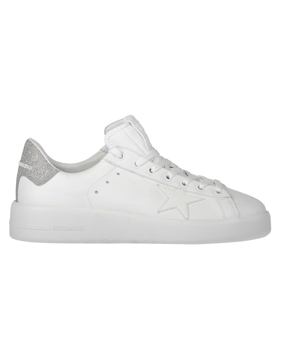 GOLDEN GOOSE-Silver Glitter PURESTAR Sneaker-