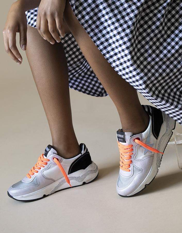 GOLDEN GOOSE-Running Sole Zebra Print Heel Sneaker-