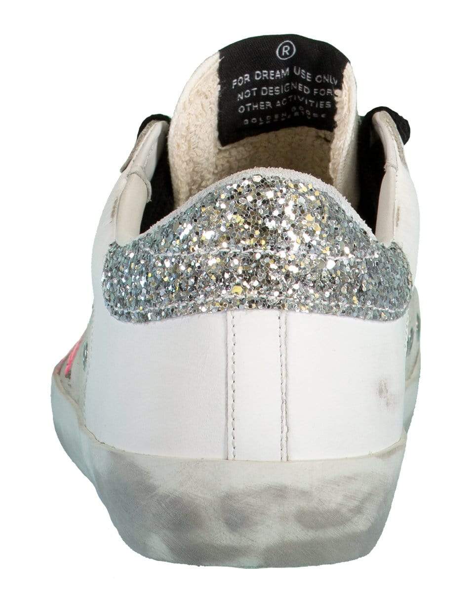 GOLDEN GOOSE-White and Pink Superstar Sneaker-