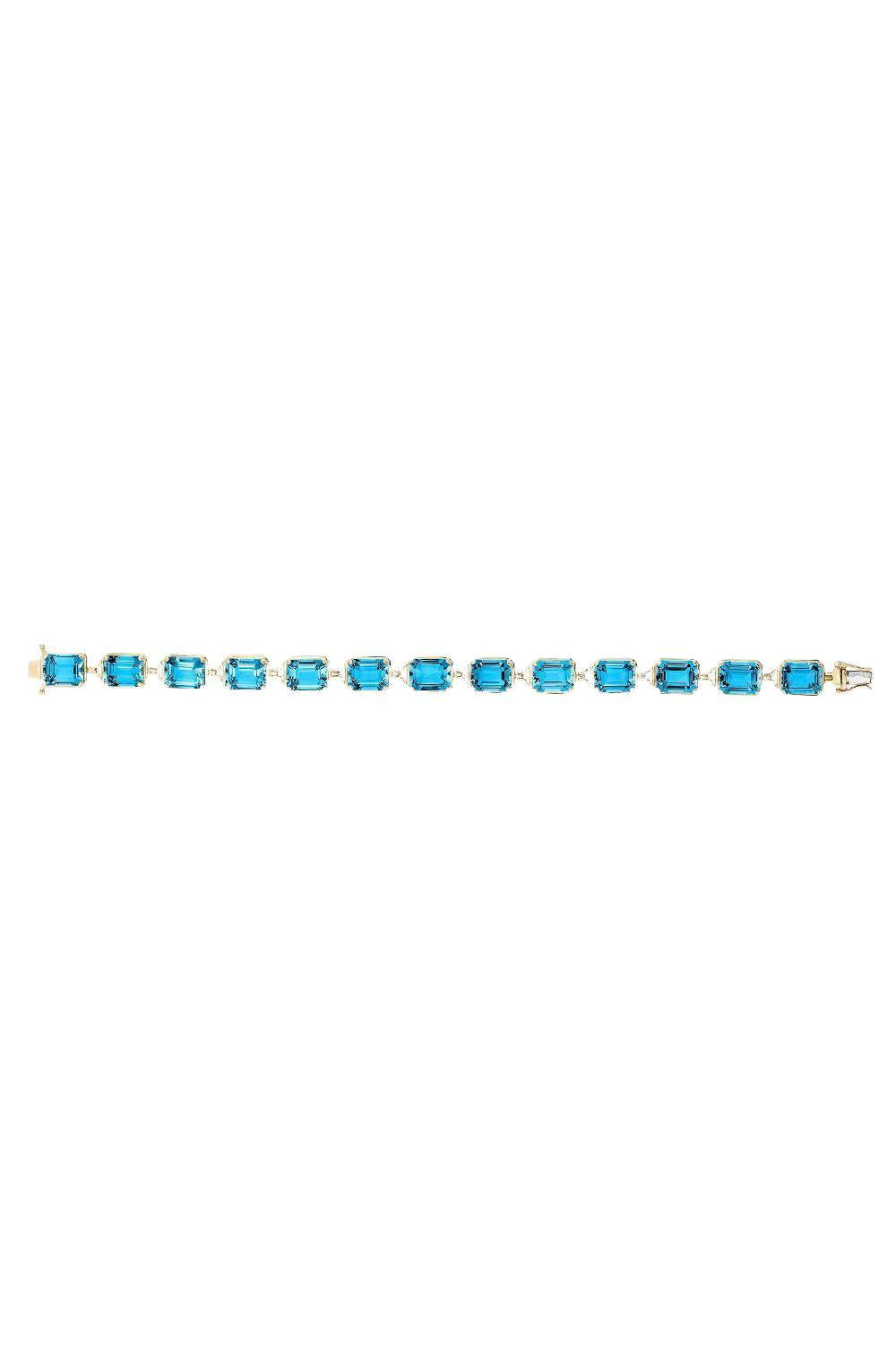 Blue Topaz Gossip Bracelet-YELLOW GOLD-6.75-JEWELRYFINE JEWELBRACELET O-GOSHWARA