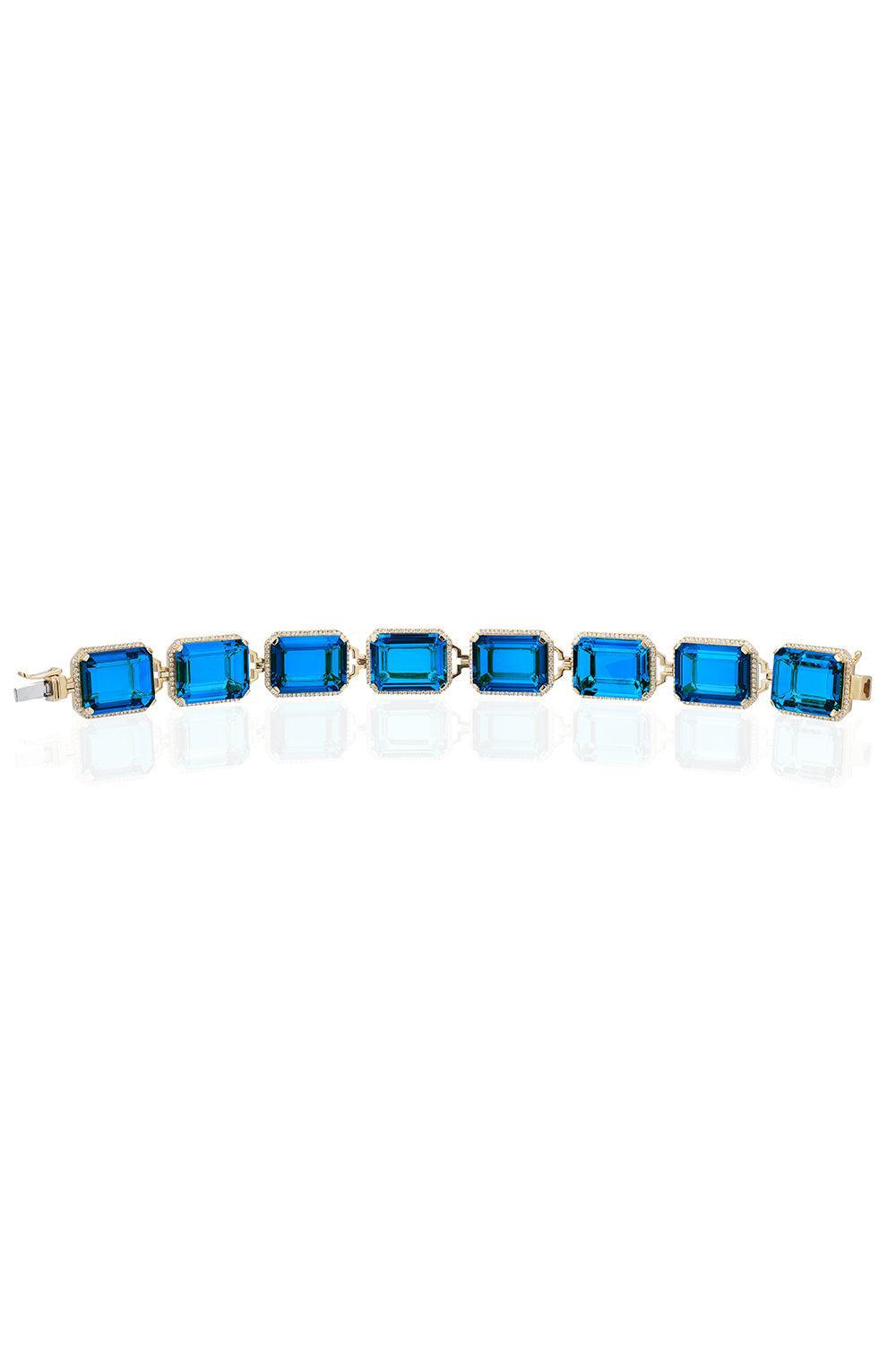 London Blue Topaz Gossip Bracelet-YELLOW GOLD-6.75-JEWELRYFINE JEWELBRACELET O-GOSHWARA