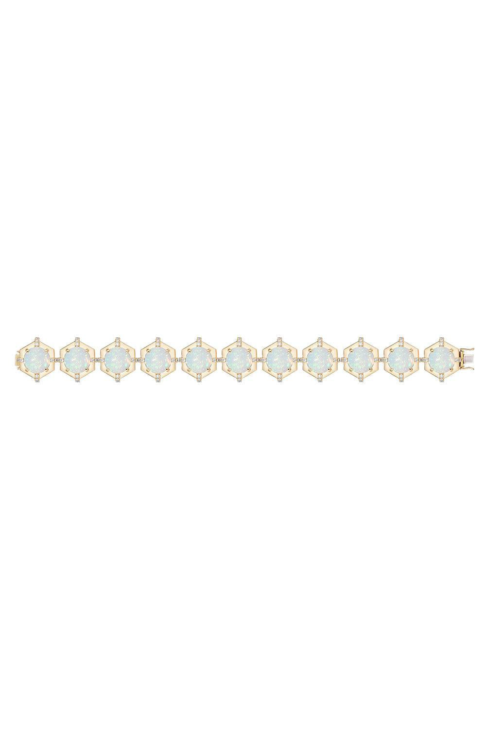 Opal Round Medallion G-One Bracelet-YELLOW GOLD-JEWELRYFINE JEWELBRACELET O-GOSHWARA
