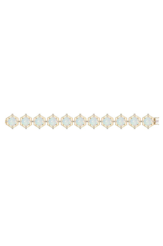 Opal Round Medallion G-One Bracelet-YELLOW GOLD-JEWELRYFINE JEWELBRACELET O-GOSHWARA